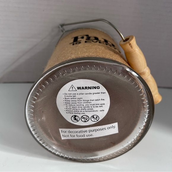 Manor Lane "Family" Large Burlap Wrapped Glass Lantern - Picture 6 of 7